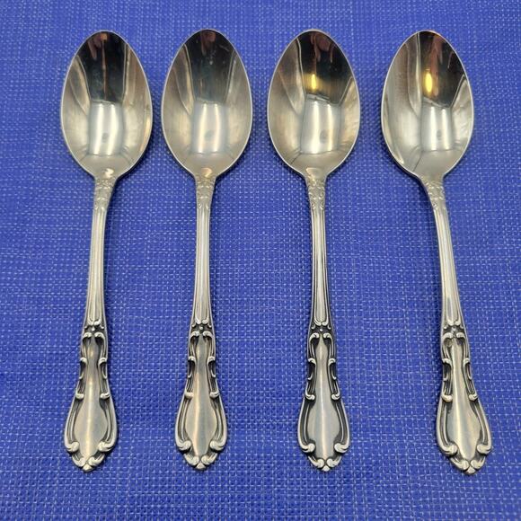 Set of 4 Towle Silver Merrimack Stainless Steel USA Teaspoon - Picture 3 of 7